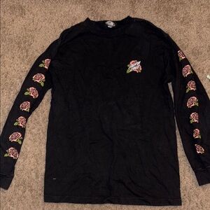 Santa Cruz Black Long Sleeve Shirt with Floral Design